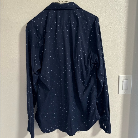 Men’s Bonobos Navy Blue Dot Pattern Button Down Shirt - Picture 2 of 3